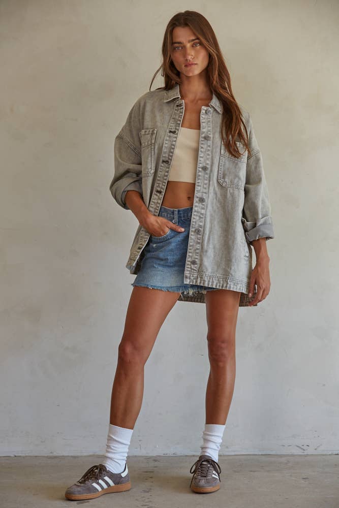 BD315 | Woven 100% Cotton Washed Denim Jacket