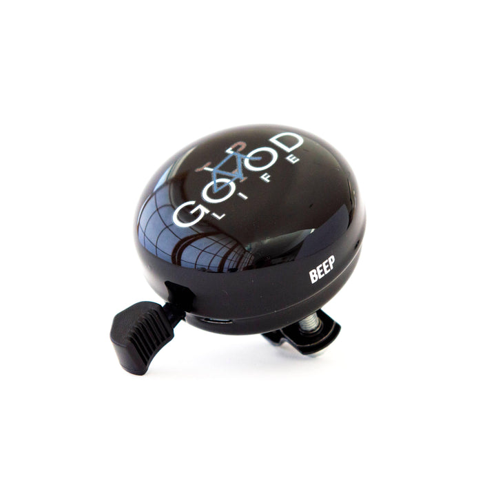 Black bike bell with &