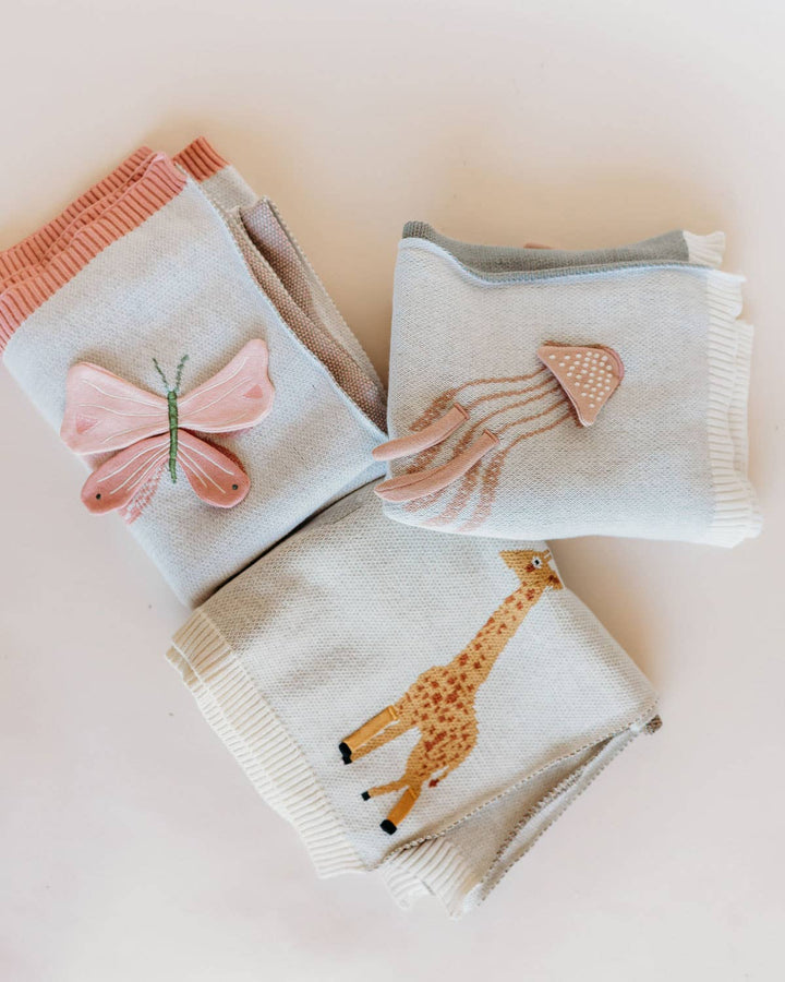 Ocean Jellyfish 3D - Organic Jacquard Knit Baby Blankets