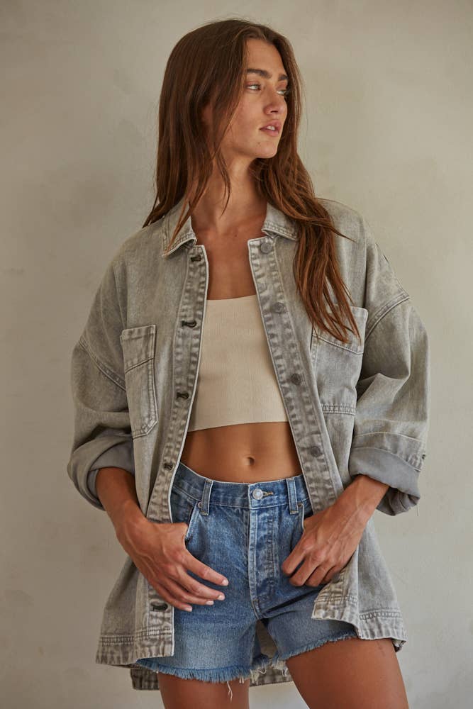 BD315 | Woven 100% Cotton Washed Denim Jacket