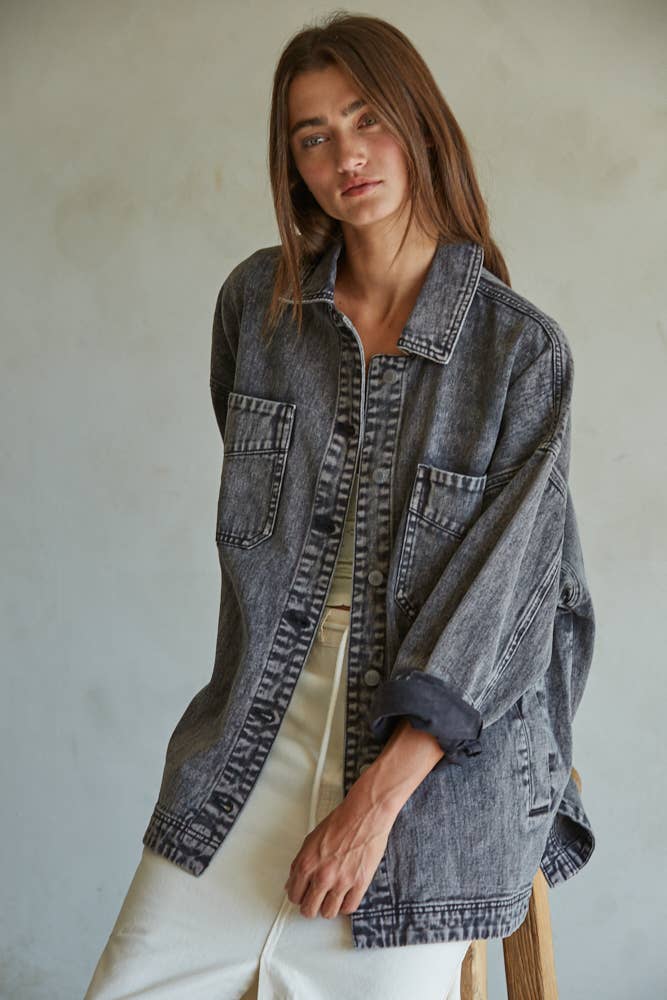 BD315 | Woven 100% Cotton Washed Denim Jacket