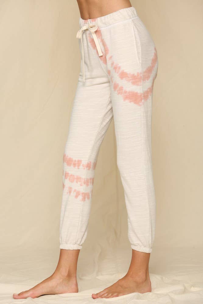 BP707 | Knit Elastic Waist with Strap Tie Dyed Jogger Pants