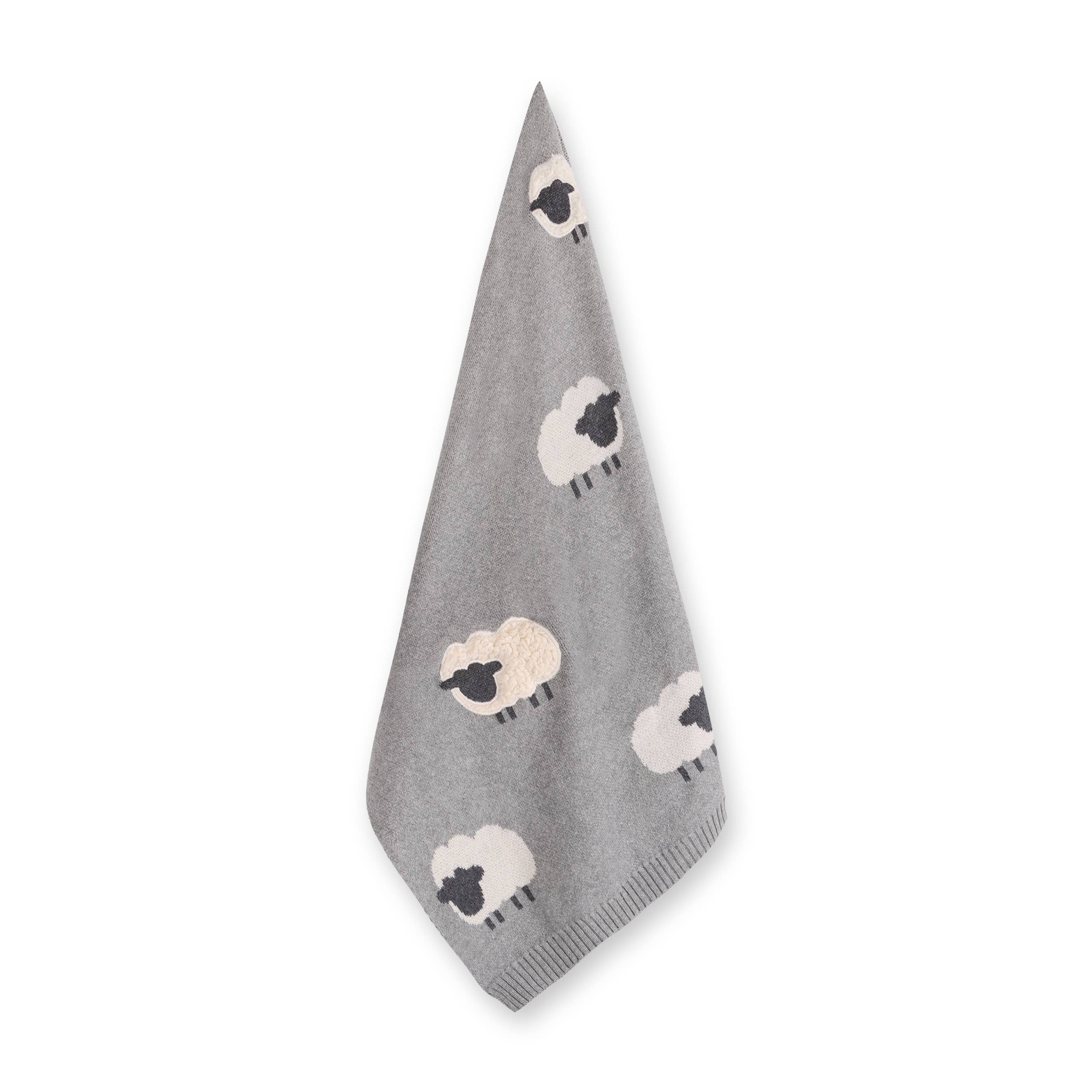 Woolly Sheep 3D - Organic Jacquard Knit Baby Blanket