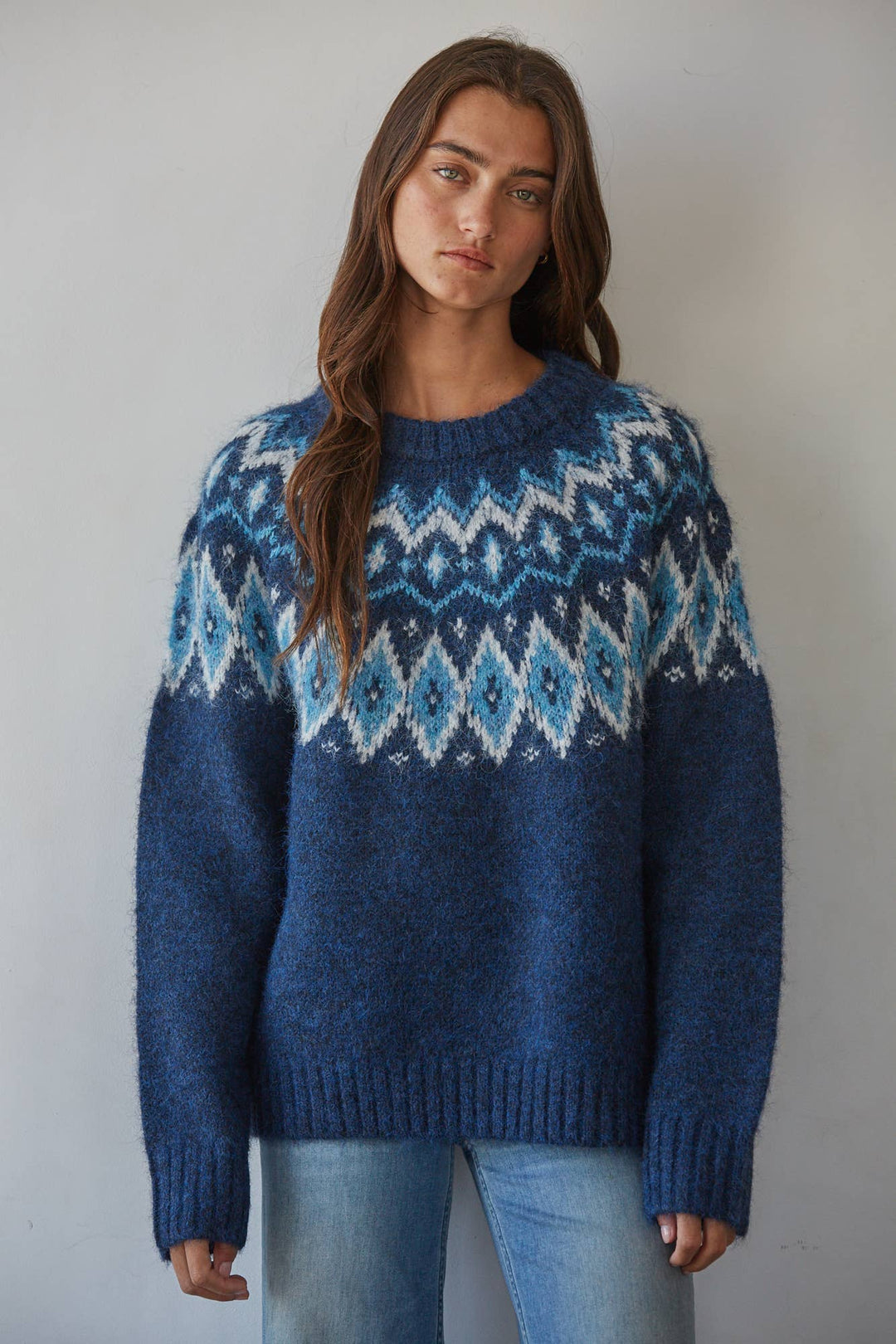 W2800 | Knit Sweater Fair Isle Pullover