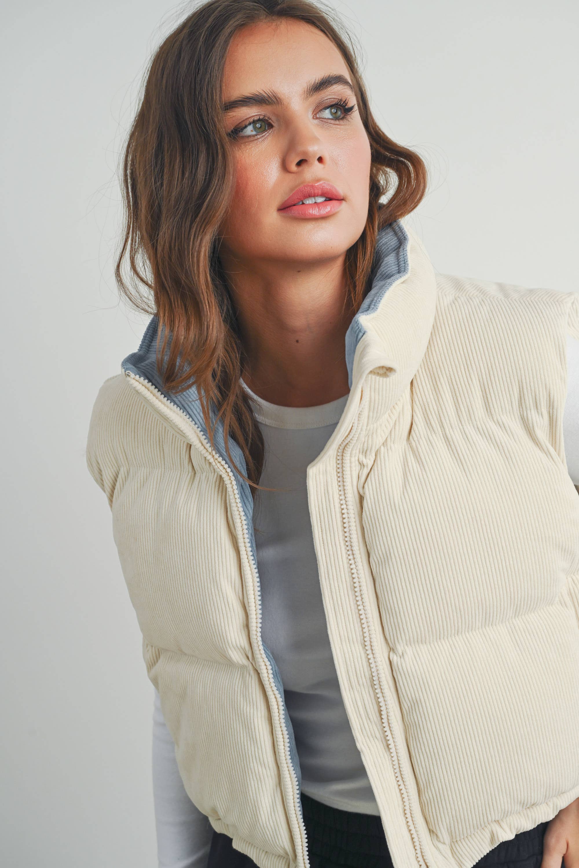 FALL ADOREME CORDUROY PUFFER VEST - BMJ7242