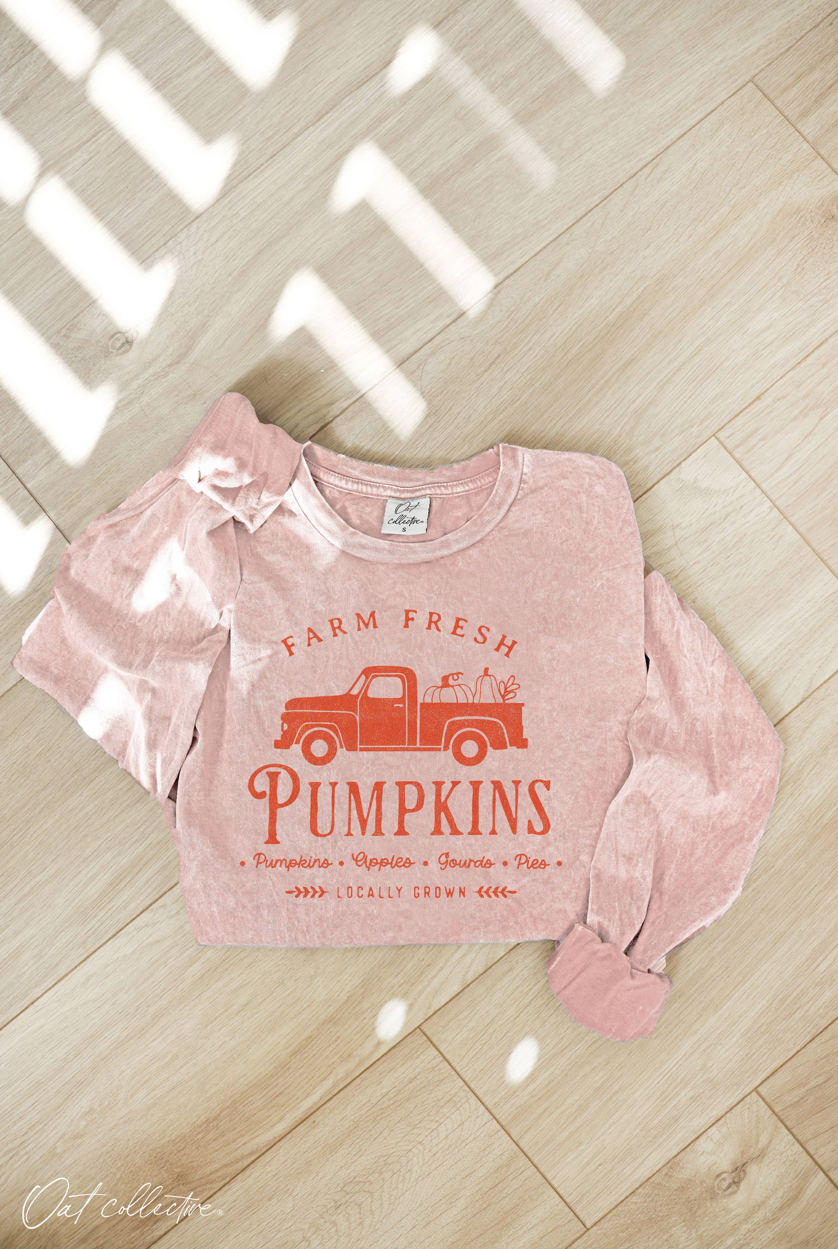 FARM FRESH PUMPKINS  Mineral Washed Long Sleeve Graphic