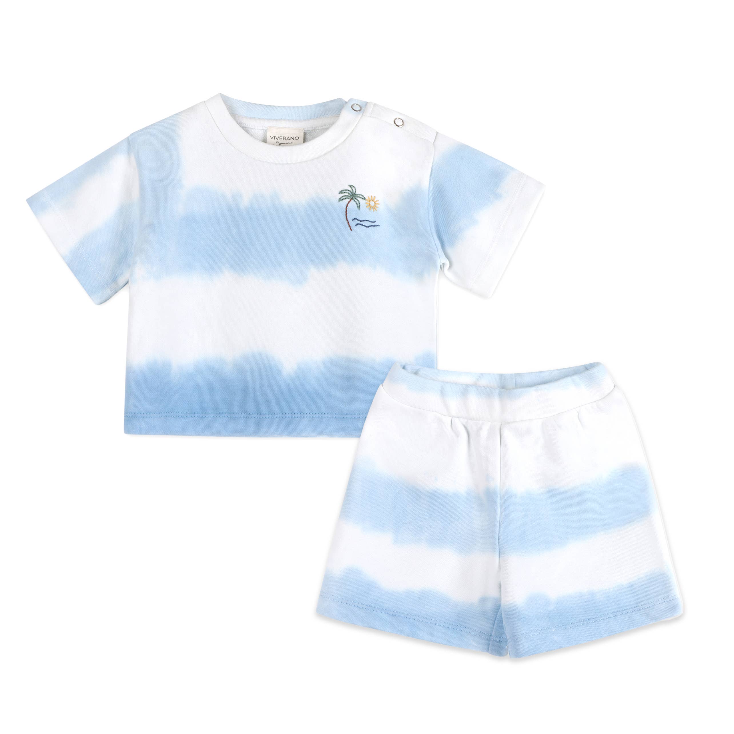 Tie Dye Cozy Baby Tee + Shorts Set (Organic Jersey)