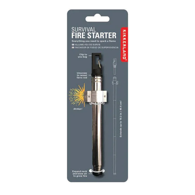 Kikkerland Survival Fire Starter tool for outdoor adventures, camping, and emergencies