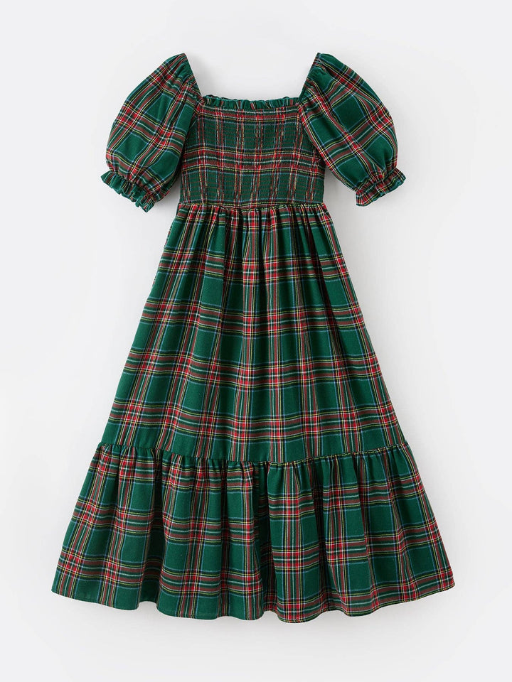 Christmas Green Plaid Mommy and Me Matching Dress