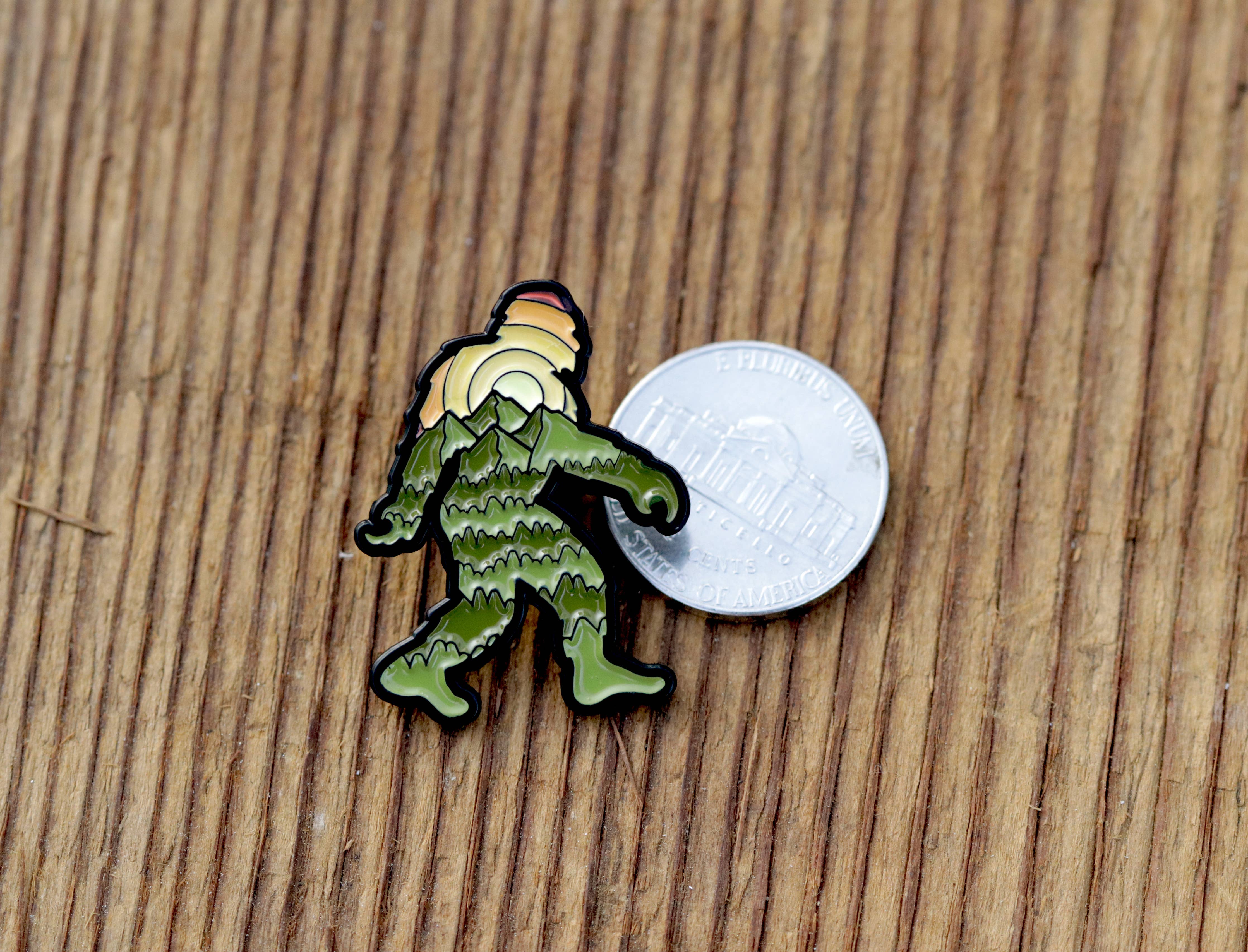 Enamel Pin, Bigfoot Adventure | Sasquatch Lapel Pin