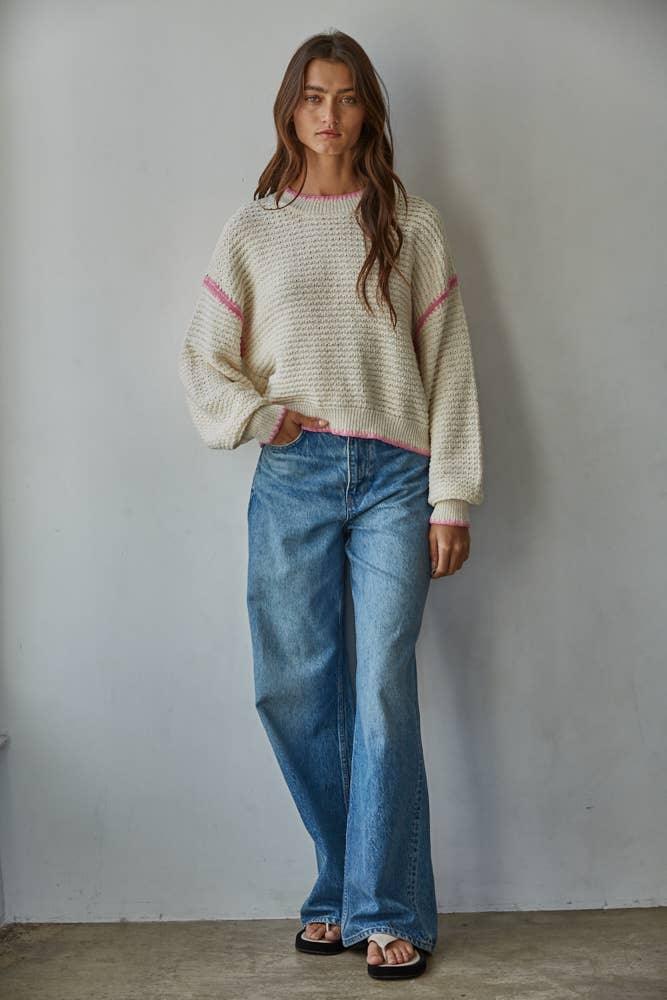 W2468T1 | Knit Sweater Long Sleeve Top