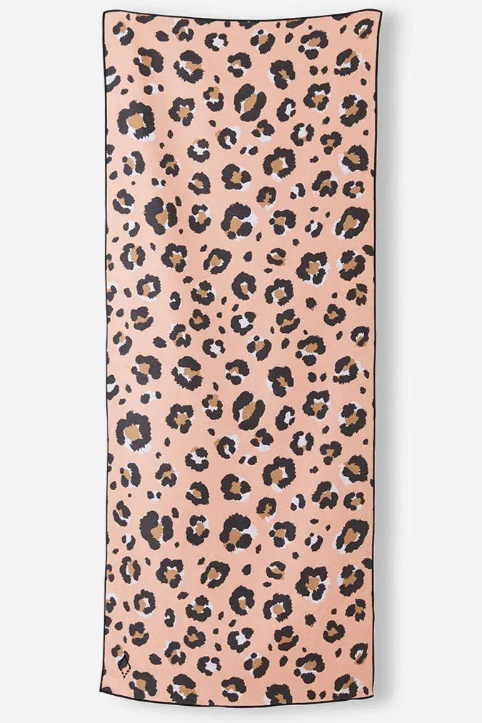 Pink leopard print beach towel for coastal adventures and outdoor lifestyle