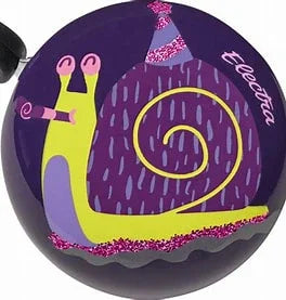 Purple snail bike bell with glitter party hat, perfect for coastal PNW adventures and everyday style.