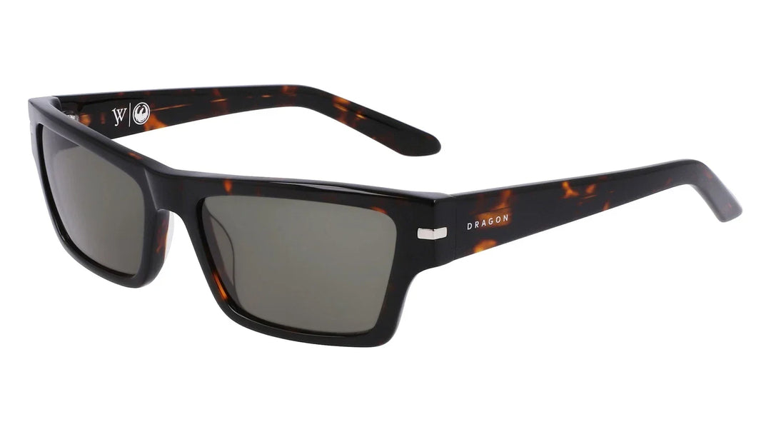 Dragon sunglasses with tortoise shell temples and dark lenses, perfect for outdoor adventures