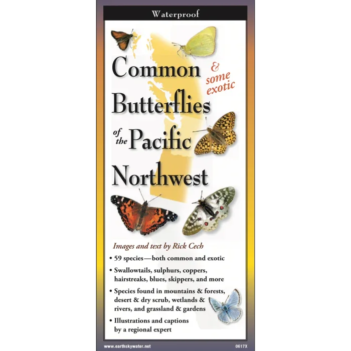 Common Butterflies of the Pacific Northwest guide with colorful butterfly illustrations