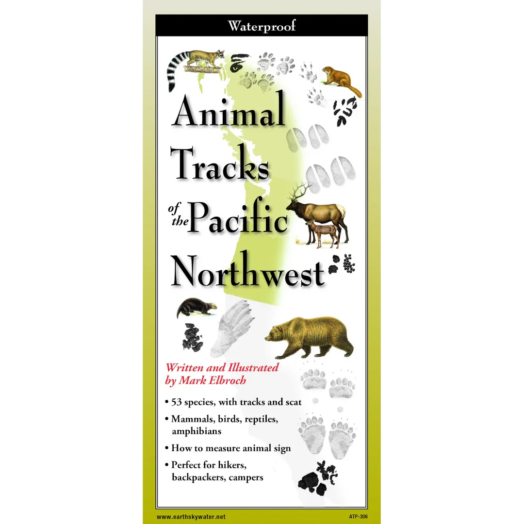 Animal Tracks of the Pacific Northwest guide for hikers and campers with wildlife illustrations