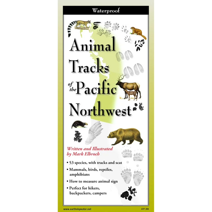 Animal Tracks of the Pacific Northwest guide for hikers and campers with wildlife illustrations