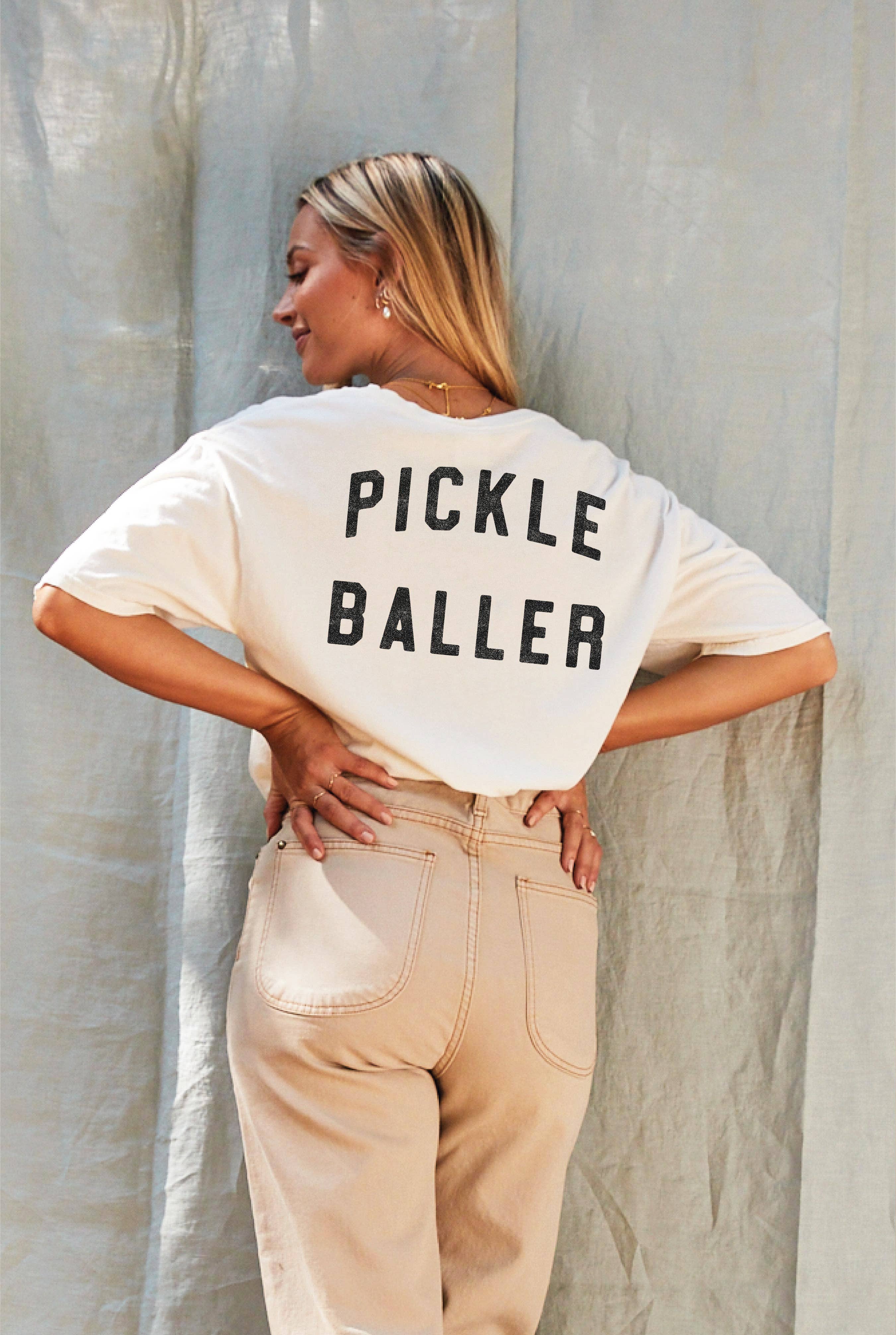 PICKLE BALLER Front & Back Mineral Graphic Top